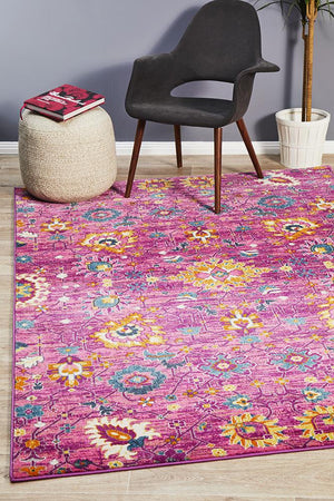 Babil Basra Bohemian Fuchsia Rug - Floorsome