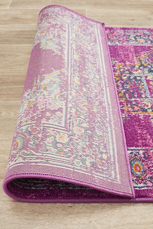 Babil Badra Bohemian Fuchsia Runner Rug - Floorsome