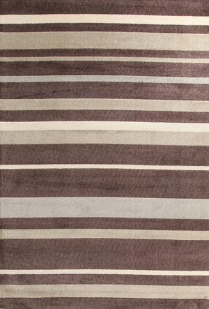 Stylish Stripe Rug Brown Beige - Floorsome