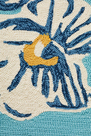 Whimsical Blue Floral Indoor Outdoor Rug