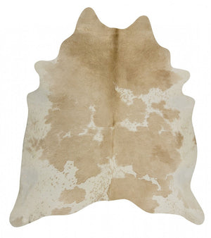 Exquisite Natural Cow Hide Beige White - Floorsome