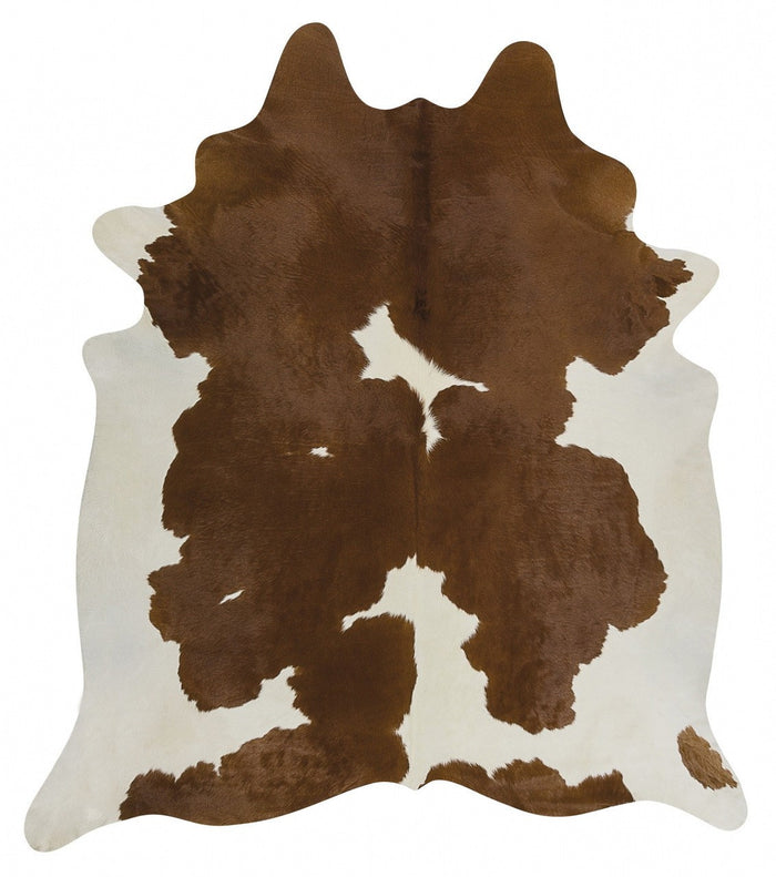 Exquisite Natural Cowhide Brown White