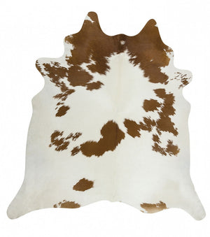 Exquisite Natural Cow Hide Brown White - Floorsome