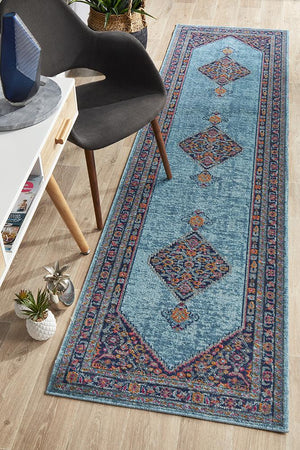 Eternal 910 Blue Runner Rug