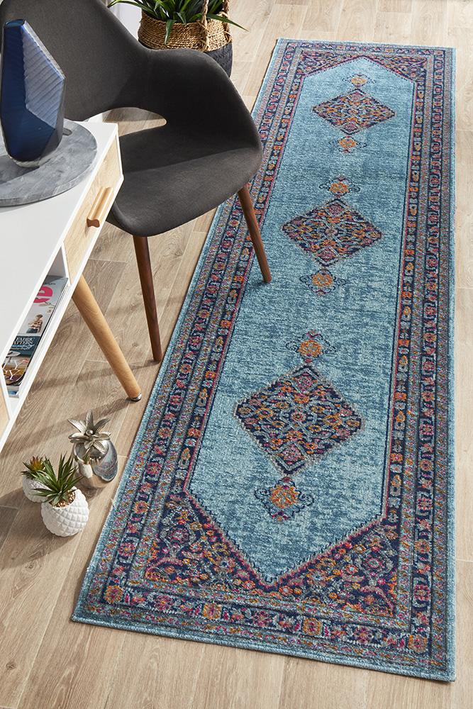 Eternal 910 Blue Runner Rug