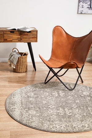 Pidgeon Grey Transitional Round Rug