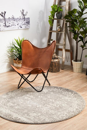 Pidgeon Grey Transitional Round Rug