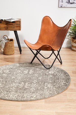 Pidgeon Grey Transitional Round Rug