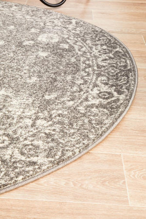 Pidgeon Grey Transitional Round Rug