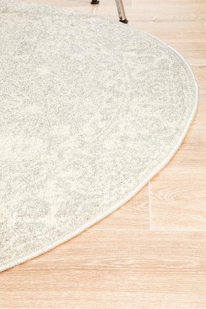 Shine Silver Transitional Round Rug