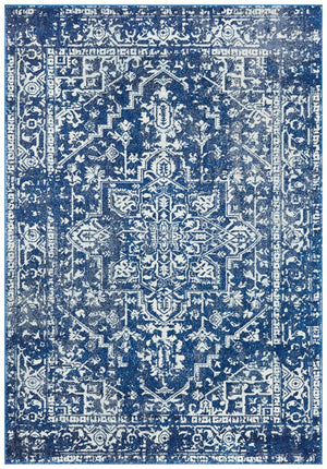 Contrast Navy Transitional Rug - Floorsome