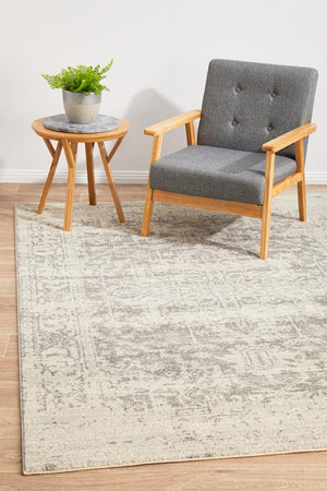 Dream White Silver Transitional Rug