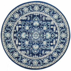 Release Navy Transitional Round Rug