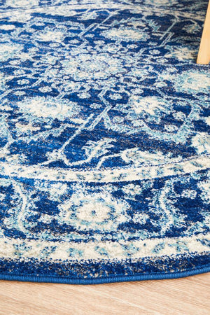 Release Navy Transitional Round Rug