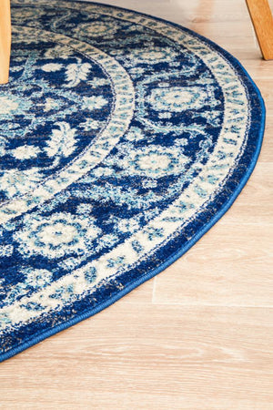 Release Navy Transitional Round Rug