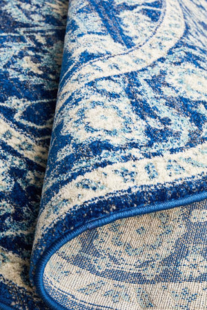 Release Navy Transitional Round Rug