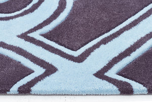 Gothic Tribal Design Rug Smoke Grey and Blue - Floorsome