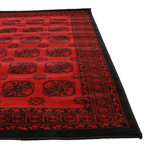 Classic Afghan Design Rug Red - Floorsome