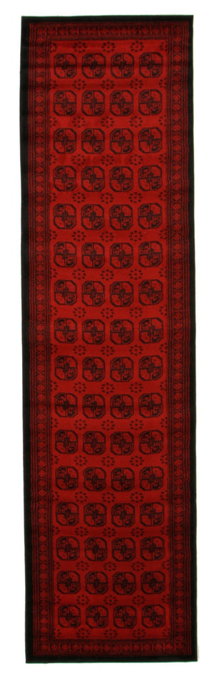 Classic Afghan Design Rug Red Runner - Floorsome