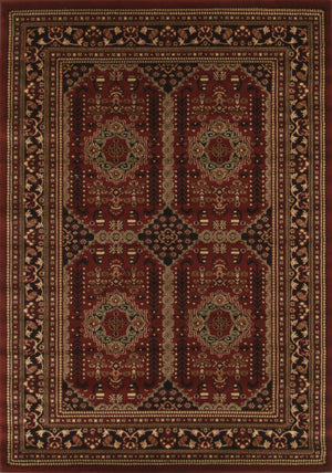 Traditional Afghan Design Rug Burgundy Red - Floorsome