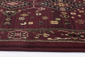 Traditional Shiraz Design Rug Burgundy Red - Floorsome
