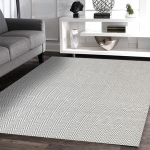 Illusion Grey Natural Cotton Rug
