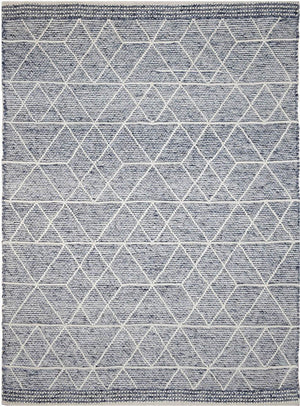 Albona Blue White Wool Rug