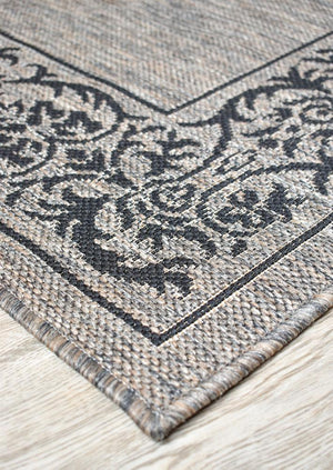Pacific Beige Black Indoor Outdoor Rug 2909-J48H