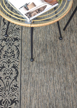 Pacific Beige Black Indoor Outdoor Rug 2909-J48H