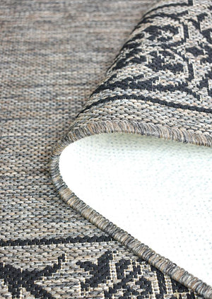 Pacific Beige Black Indoor Outdoor Rug 2909-J48H