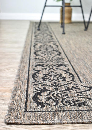 Pacific Beige Black Indoor Outdoor Rug 2909-J48H