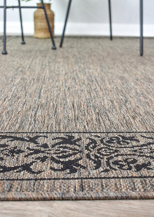 Pacific Beige Black Indoor Outdoor Rug 2909-J48H
