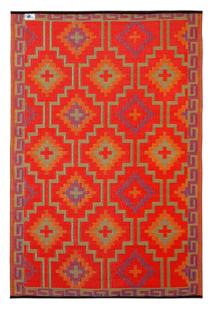 Outdoor Rug Recycled Plastic  - Lhasa Orange and Violet - Floorsome