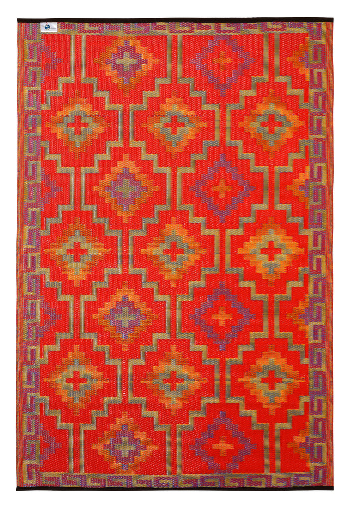 Outdoor Rug Recycled Plastic  - Lhasa Orange and Violet