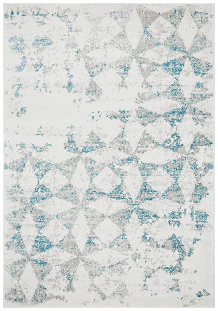 Metro 604 Modern Rug Blue Grey White