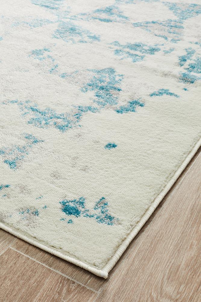 Metro 604 Modern Rug Blue Grey White