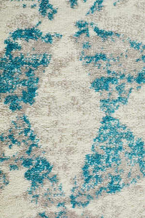 Metro 604 Modern Rug Blue Grey White