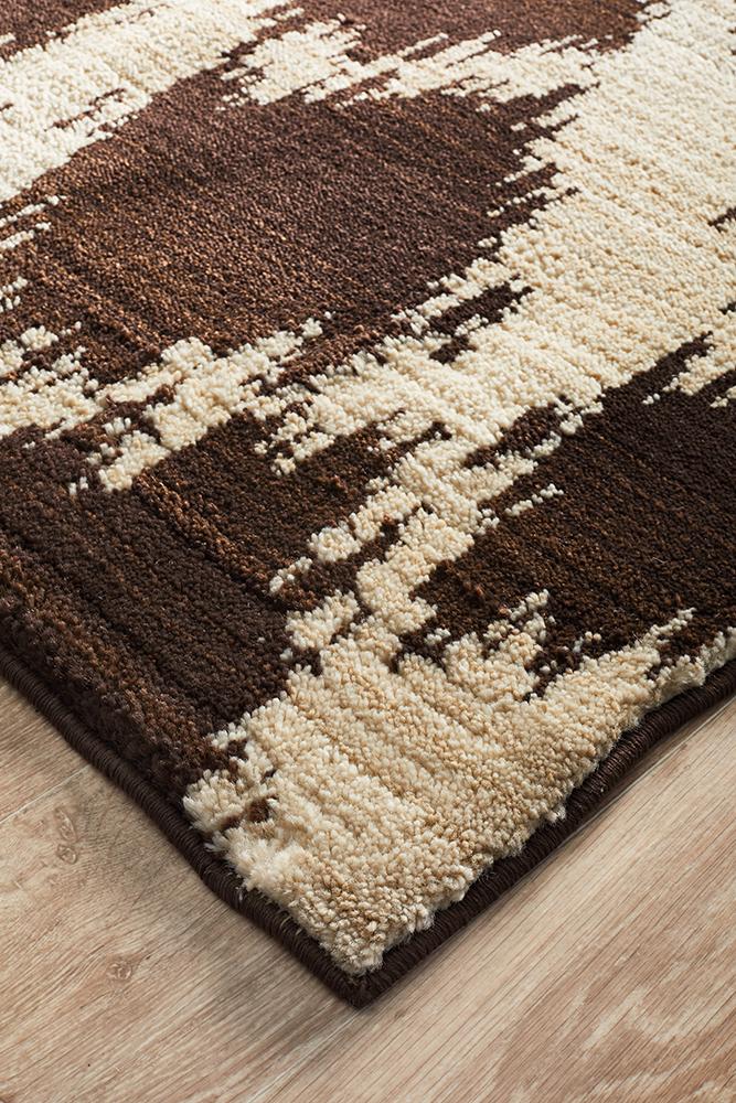 Moroccan Diamond Design Rug Chocolate - Floorsome
