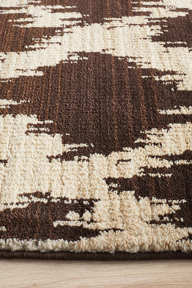 Moroccan Diamond Design Rug Chocolate