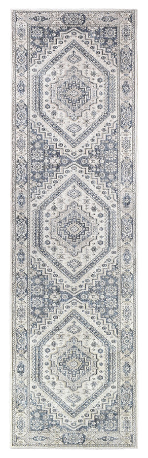 Medina Cream Blue Runner Rug A161A