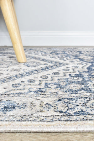Medina Cream Blue Runner Rug A161A