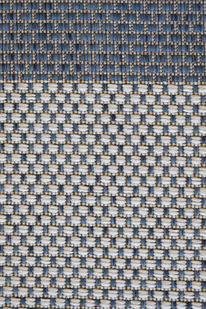Pergola Blue Cream Border Indoor Outdoor Rug