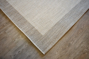 Pergola Cream Beige Border Indoor Outdoor Rug
