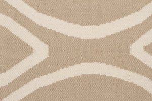Flat Weave Oval Print Rug Beige - Floorsome