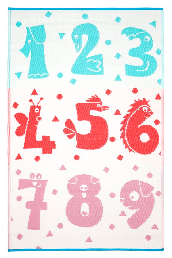 Little Portico's Numbers Blue, Red and Pink Kids Mat