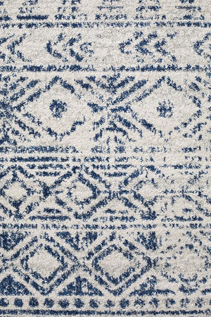 Oasis 456 White Blue Rustic Rug