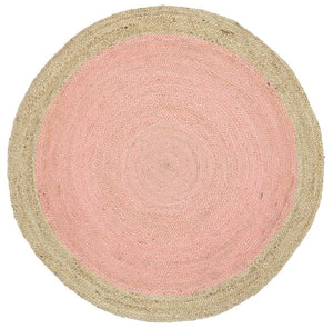 Hampton Pink Centre Jute Round Rug