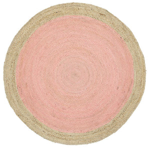 Hampton Pink Centre Jute Round Rug