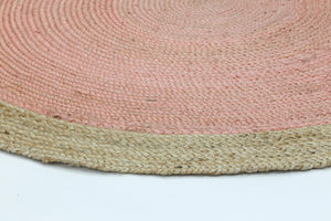 Hampton Pink Centre Jute Round Rug