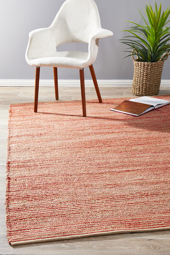 Pageant Stripes Coral Rug